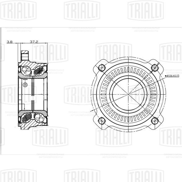 Ступица задняя с подшипником для автомобиля BMW 5 (E39) (95-)