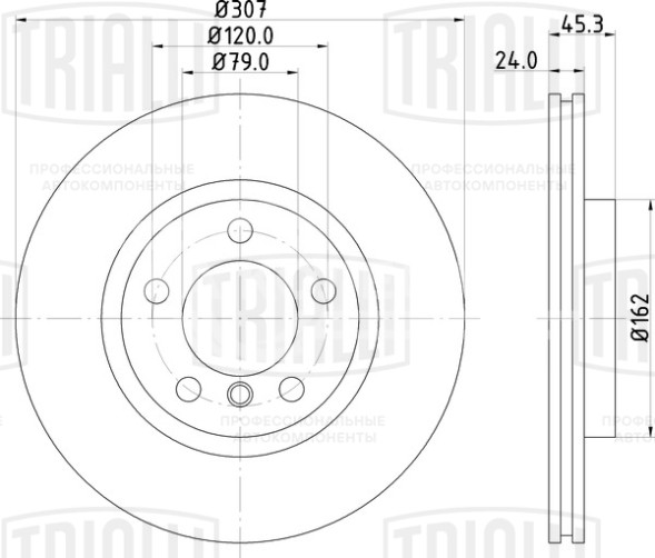 Диск тормозной передний для автомобилей Mini Countryman (10-) / Paceman (12-) d=307