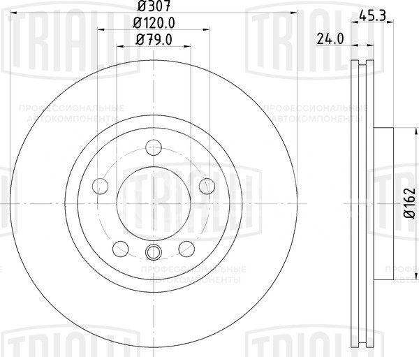 Диск тормозной передний для автомобилей Mini Countryman (10-) / Paceman (12-) d=307
