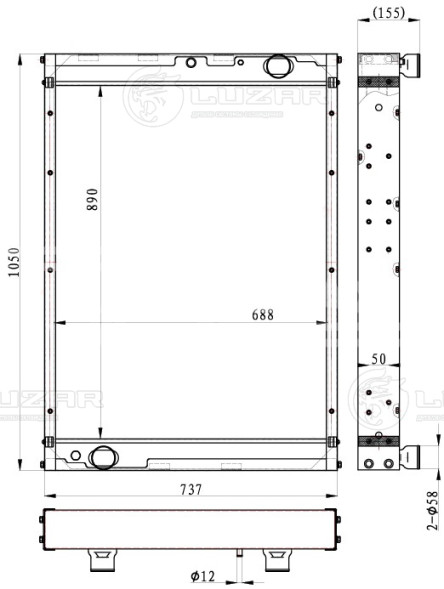 Радиатор охлаждения для автомобилей КАМАЗ 6520