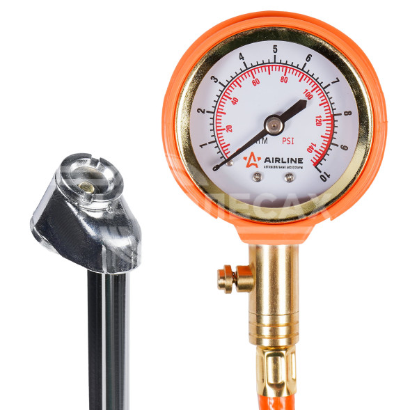 Манометр стрелочный профессиональный с шлангом обрезиненый 10 АТМ