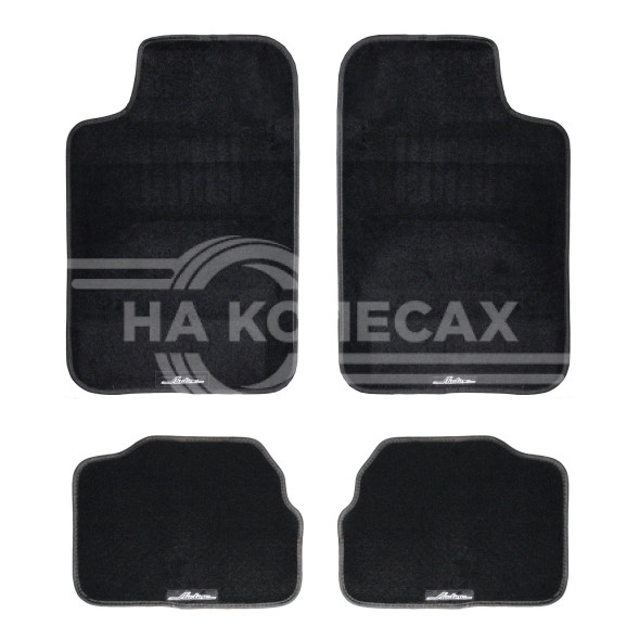 Ковры ковролиновые в салон автомобиля универсальные, цвет черн., компл. 4 шт.