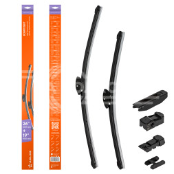 Щетки стеклоочистителя 650/480мм (26&quot;/19&quot;) бескаркасные для а/м Ford Mondeo (07-13), BMW 5 (17-), Audi A3 (13-), Volkswagen Passat (14-), 2 шт. 5 типов адптр