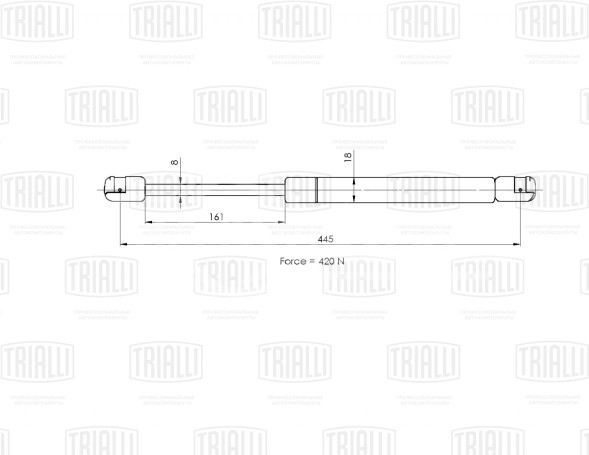 Амортизатор (упор) крышки багажника для автомобиля Citroen C3 (02-)