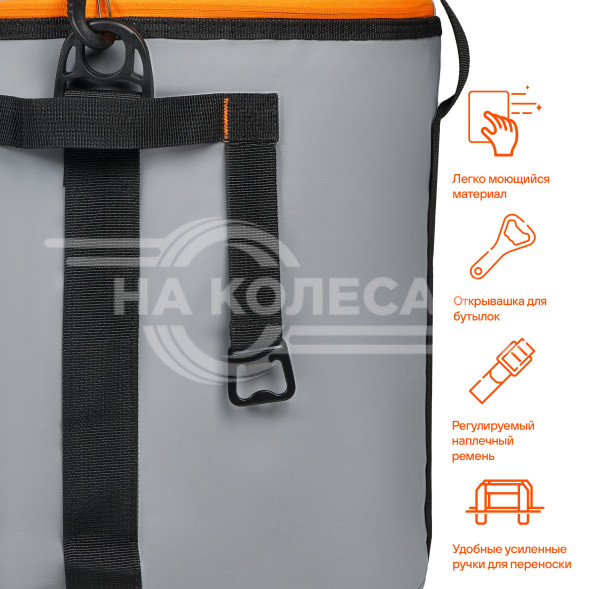 Сумка-холодильник (термосумка)&quot;Пикник&quot;, 56л, 41*34*41см, водонепр.,серая