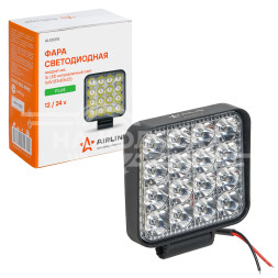 Фара светодиодная квадратная 16LED, направленный свет, 16Вт, 83х83х22мм, 12/24В PLUS