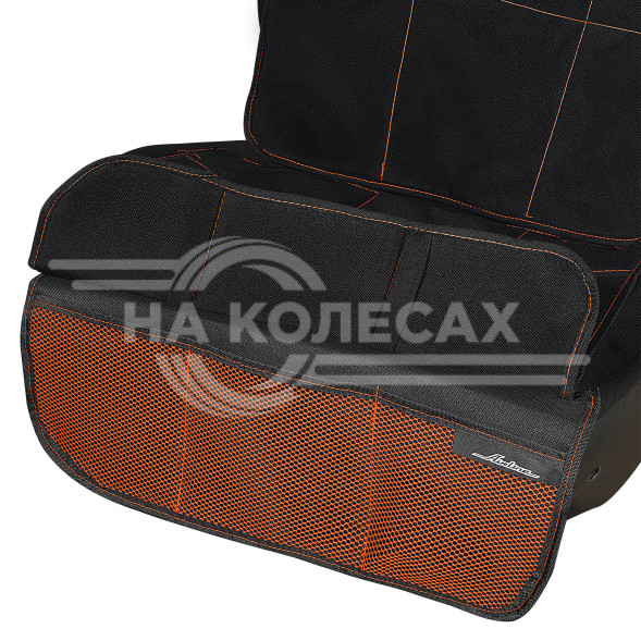 Накидка защ. под детское автокресло (108*46 см) со спинкой, с карманом, полиэстер, черн.