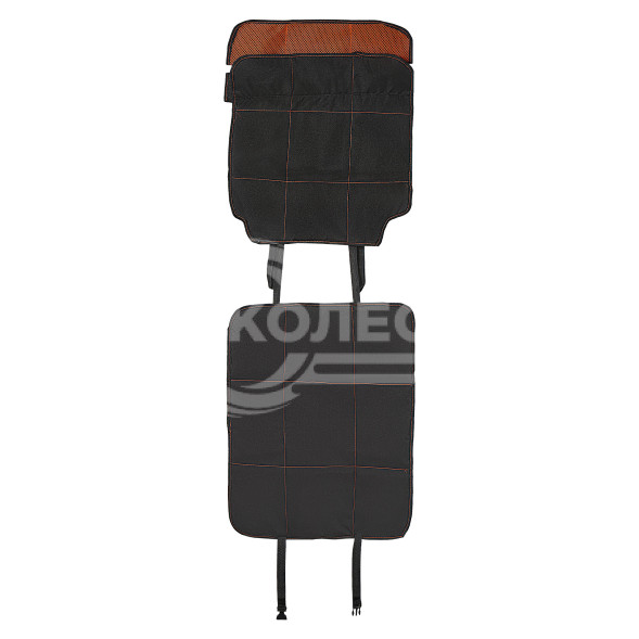 Накидка защ. под детское автокресло (108*46 см) со спинкой, с карманом, полиэстер, черн.