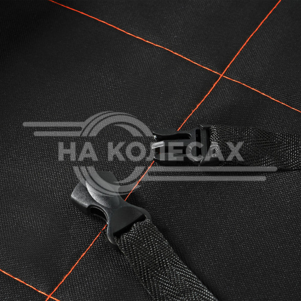 Накидка защ. под детское автокресло (108*46 см) со спинкой, с карманом, полиэстер, черн.