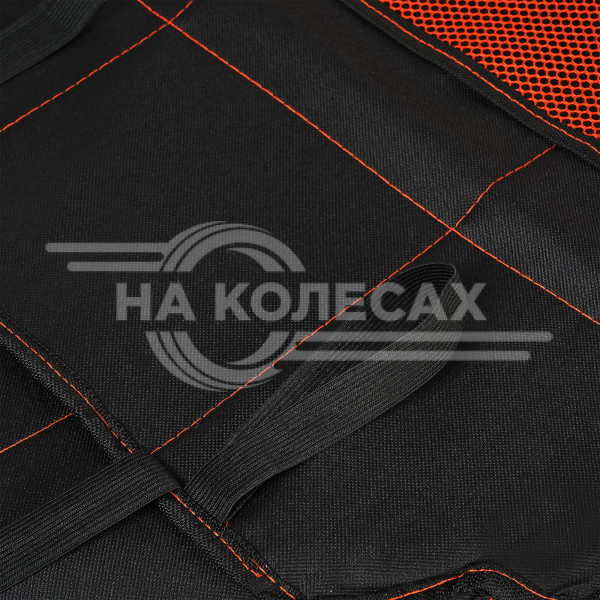 Накидка защ. под детское автокресло (108*46 см) со спинкой, с карманом, полиэстер, черн.