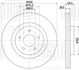 Диск тормозной передний для автомобилей Nissan Murano (14-) / Pathfinder (12-) d=320