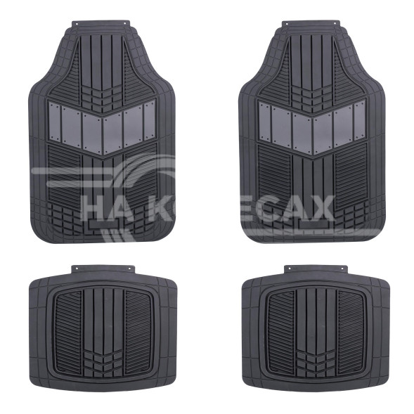 Ковры в салон, ПВХ, универсальные, черные/серые, компл. 4 шт.
