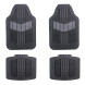 Ковры в салон, ПВХ, универсальные, черные/серые, компл. 4 шт.