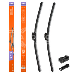 Щетки стеклоочистителя 700/700мм (28&quot;/28&quot;) бескаркасные для а/м Ford Kuga (12-), Mercedes-Benz S-Class (98-13), Peugeot 407 (04-11), 2 шт. 3 адптр