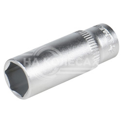 Головка торцевая 1/4" DR шестигранная 13мм глубокая пласт. подвес