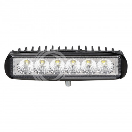 Фара светодиодная прямоугольная 6LED, рассеянный свет, 18Вт, 157х42х40мм, 12/24В