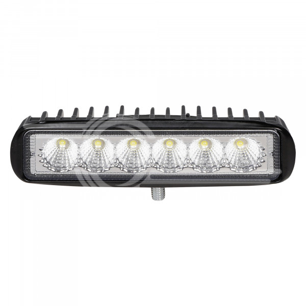 Фара светодиодная прямоугольная 6LED, рассеянный свет, 18Вт, 157х42х40мм, 12/24В
