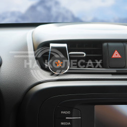 Держатель для телефона автомобильный в дефлектор прищепка магнитный круглый