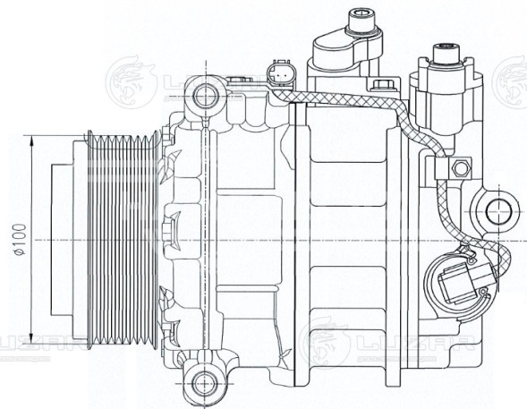 Компрессор кондиционера для автомобилей Mercedes-Benz ML (W164) (05-)/GL (X164) (06-) 8PK