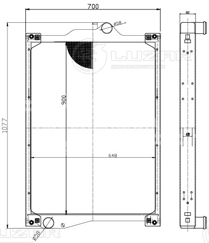Радиатор охлаждения для автомобилей Dong Feng DFL3251A с двиг. Cummins (с рамкой)