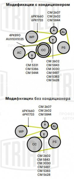 Ролик привод. ремня для автомобилей BMW 5 (E60) (02-) 2.0i/2.5i (только ролик гидравлического натяжителя) (CM 2602)