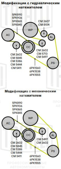 Ролик привод. ремня для автомобилей BMW 5 (E60) (02-) 2.0i/2.5i (только ролик гидравлического натяжителя) (CM 2602)