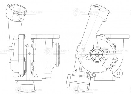 Турбокомпрессор для а/м VW Transporter T5 (03-) 2.5D (тип K04VGT)