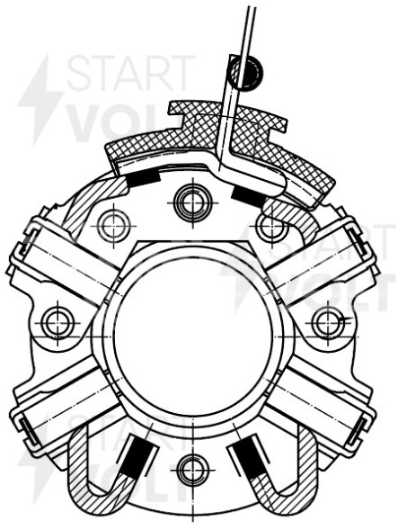 Узел щеточный стартера для автомобилей Лада 2110-2112/ГАЗ/УАЗ с двигателем ЗМЗ-405/406/409 (тип Iskra)