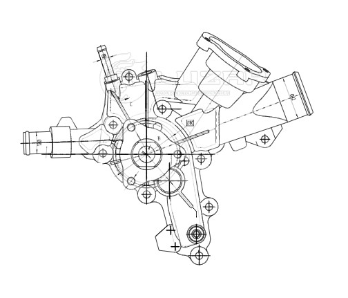 Насос водяной для автомобилей Opel Astra H (04-)/Corsa D (06-) 1.2i/1.3i/1.4i