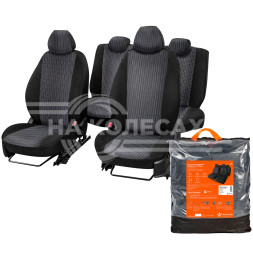 Чехлы для Hyundai Solaris/Kia Rio 4 (17-) "Оптима", задн.спин. 1/3, жаккард черн.