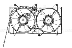 Электровентилятор охлаждения для автомобилей Chery Fora (A21) (06-) (2 вентилятора) (с кожухом)