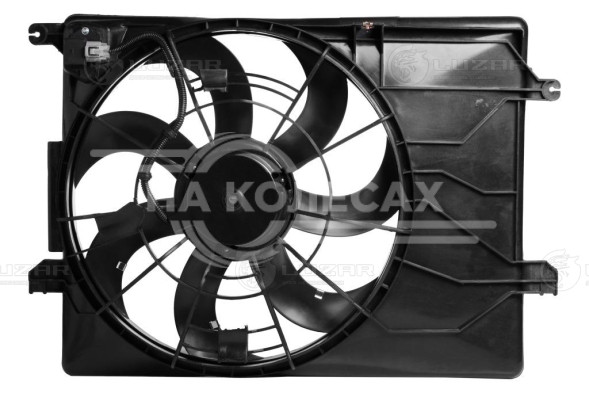 Электровентилятор охлаждения для автомобилей KIA Sportage III (10-)/Hyundai ix35 (10-) (с кожухом и резистором) (тип Doowon)