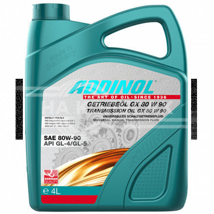Трансмиссионное масло для МКПП ADDINOL Getriebeol GX 80 W 90 минеральное