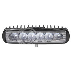 Фара светодиодная прямоугольная 6LED, направленный свет (4D линза), 18Вт, 157х42х40мм, 12/24В