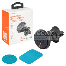 Держатель для телефона автомобильный в дефлектор прищепка с гайкой магнитный круглый регулируемый