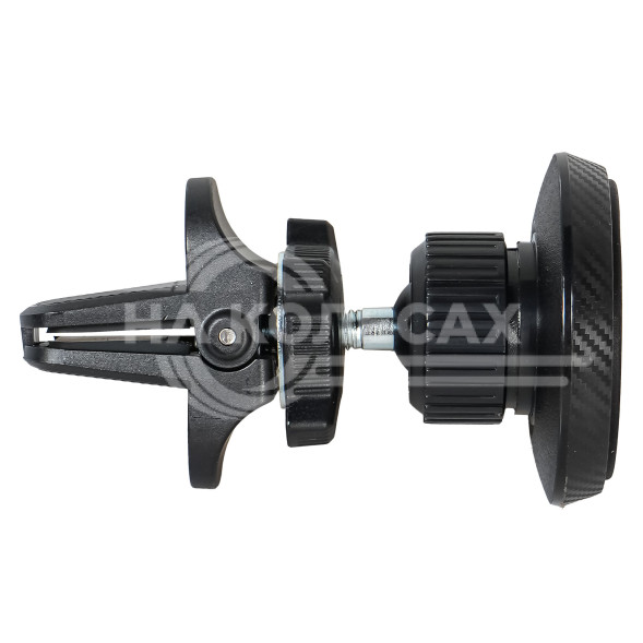 Держатель для телефона автомобильный в дефлектор прищепка с гайкой магнитный круглый регулируемый