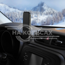 Держатель для телефона автомобильный в дефлектор прищепка с гайкой магнитный круглый регулируемый