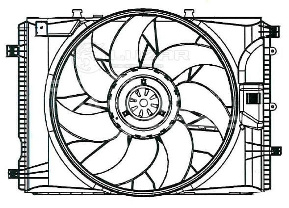 Электровентилятор охлаждения для автомобилей Mercedes-Benz C (W204) (07-)/E (W212) (09-) (с кожухом)