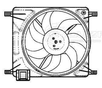 Э/вентилятор охл. для а/м Chevrolet Spark M300 (09-) (с кожухом)
