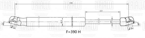 Амортизатор (упор) крышки багажника для автомобиля Mazda 3 (03-) хетчбек