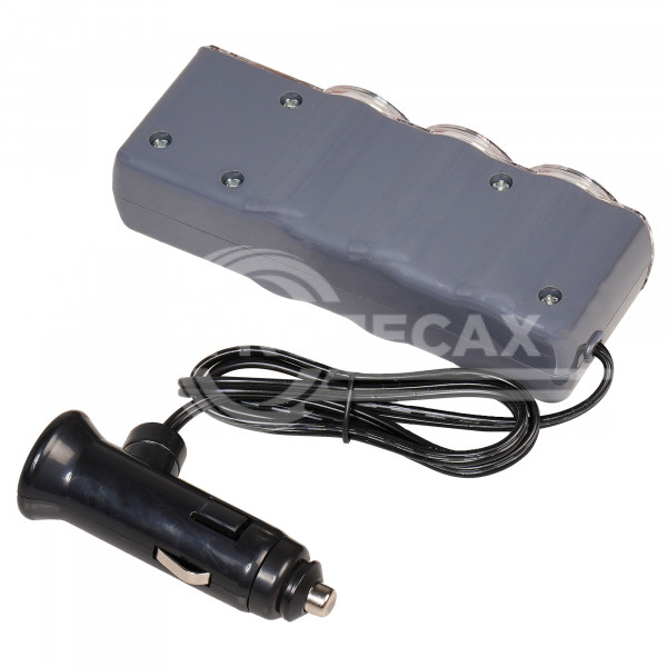 Разветвитель прикуривателя 3 гнезда 5А + USB (оранжевый)