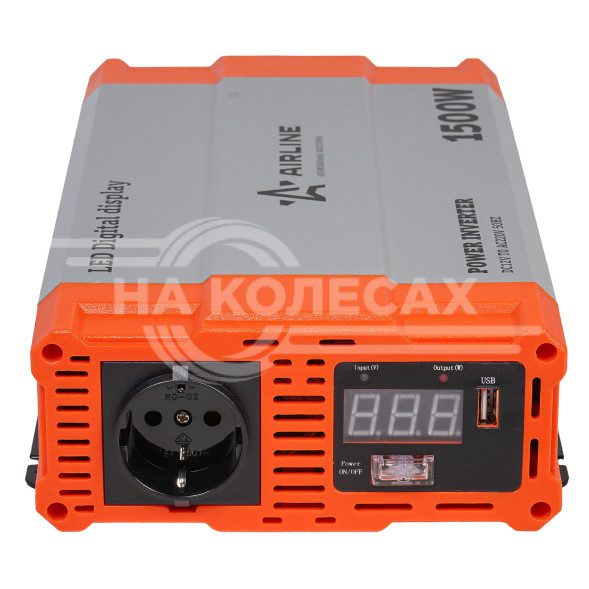 Инвертор автомобильный 12В-220В, 1500 Вт