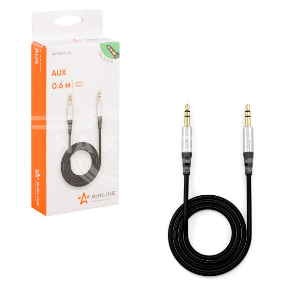 Кабель AUX 3.5 mm Jack - 3.5 mm Jack 0,6м, черный