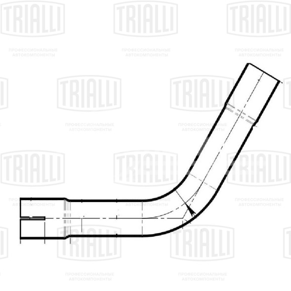 Труба с гибом развальцованная d=51, угол 60 (алюминизированная сталь)