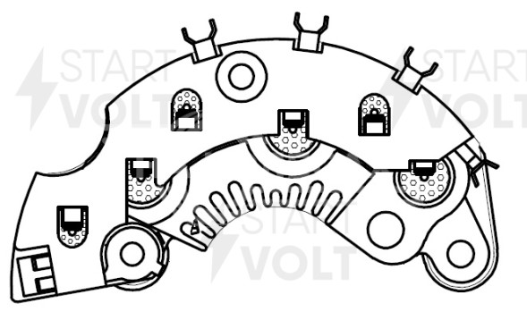 Мост диодный генератора для автомобилей Daewoo Nexia (94-) (4PIN) с/о