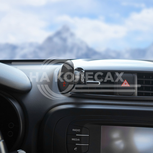 Держатель для телефона автомобильный в дефлектор прищепка с гайкой магнитный овальный регулируемый