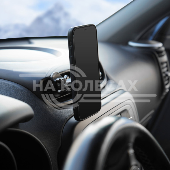 Держатель для телефона автомобильный в дефлектор прищепка с гайкой магнитный овальный регулируемый