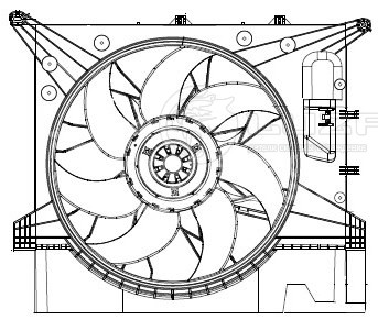 Электровентилятор охлаждения  для автомобилей Volvo XC90 (02-) (с кожухом)