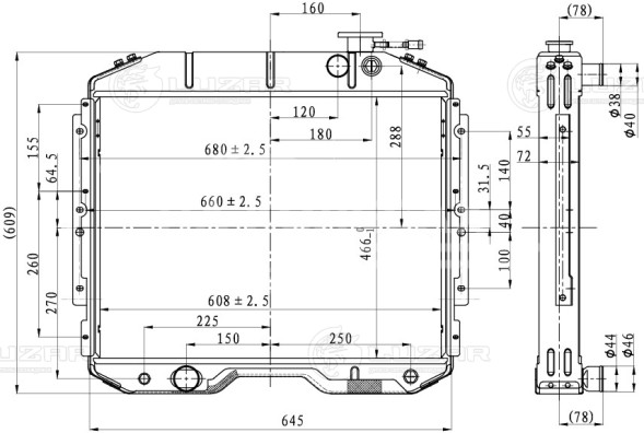 Радиатор охлаждения для автомобилей ГАЗ 3309 Д245 Eвро3