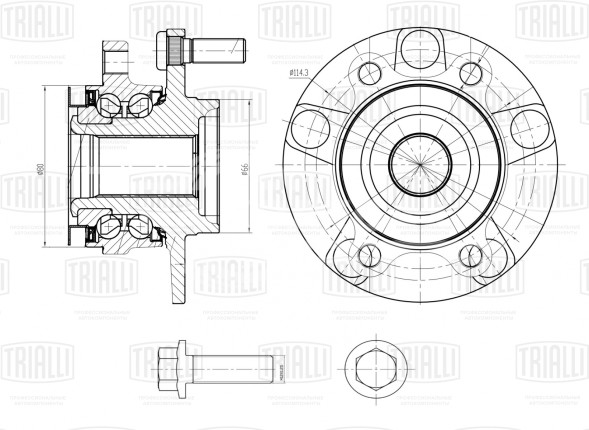 Ступица передняя в сборе с подшипником с монтажным комплектом для автомобиля Nissan Qashqai (06-)